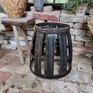 Very old demijohn metal rack or cage from vineyard in Hungary