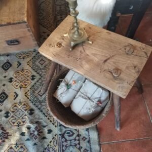 Vintage gnarly Hand-Made Milking Stool or Primitive Bedside Occasional Table