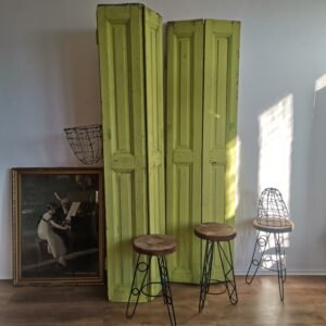 Green, Chippy, French Style Wooden Vintage Shutters