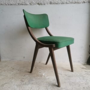 Delightful Czech mid century vintage chair neat frame with original green